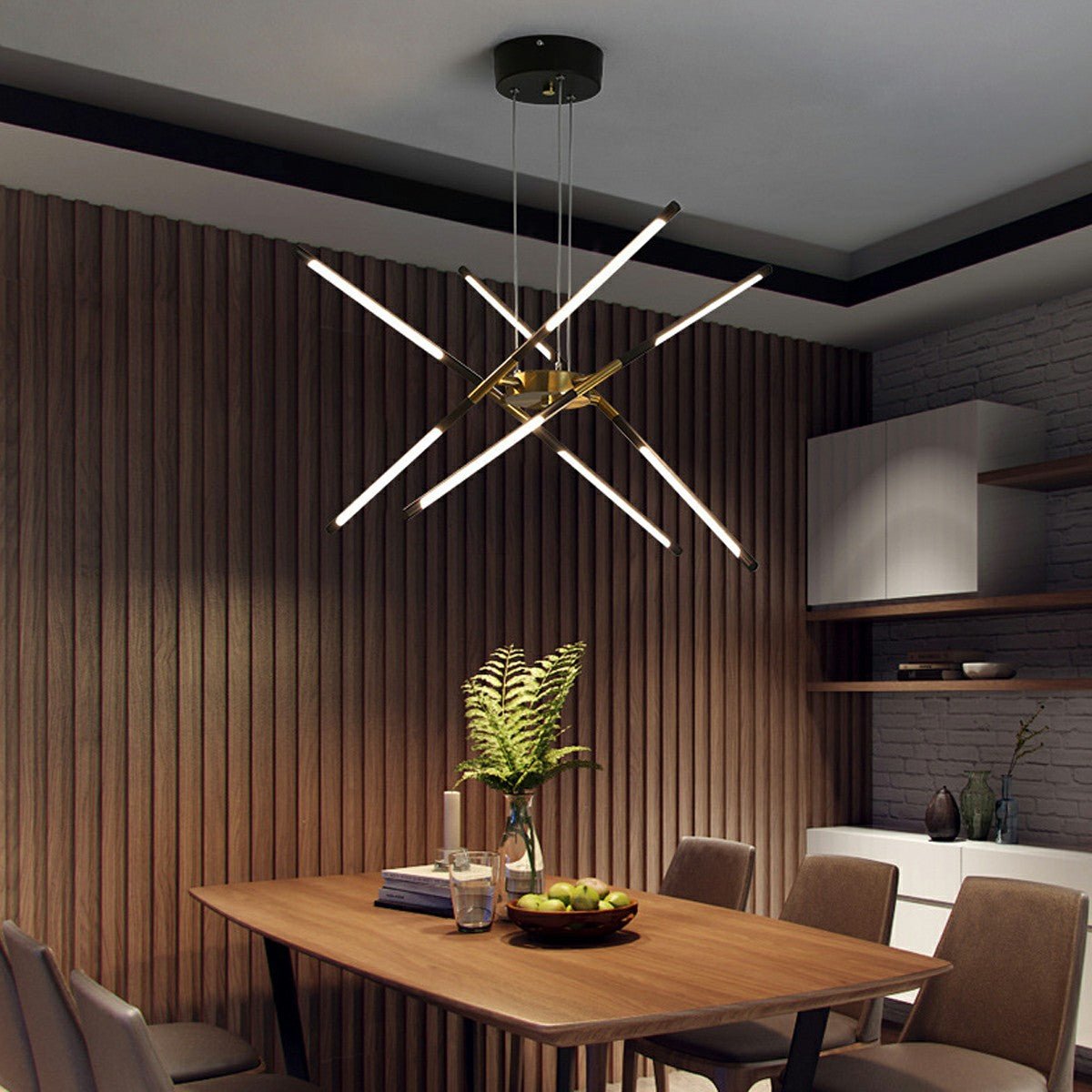 Modern Minimalist Geometric LED Long Strip Indoor Pendant Lights - Flare Shack