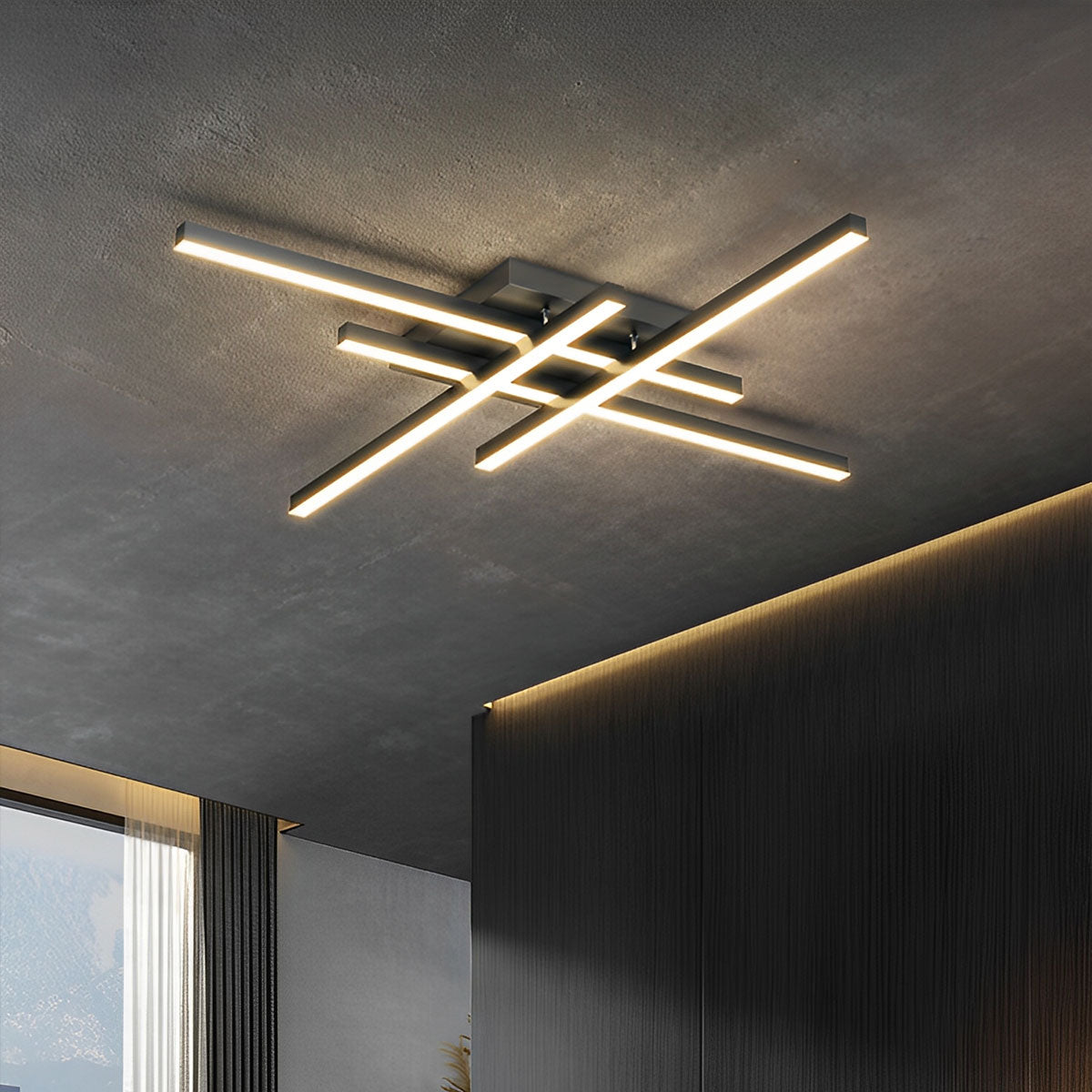 Modern Minimalist Geometric Long Strip LED Ceiling Light
