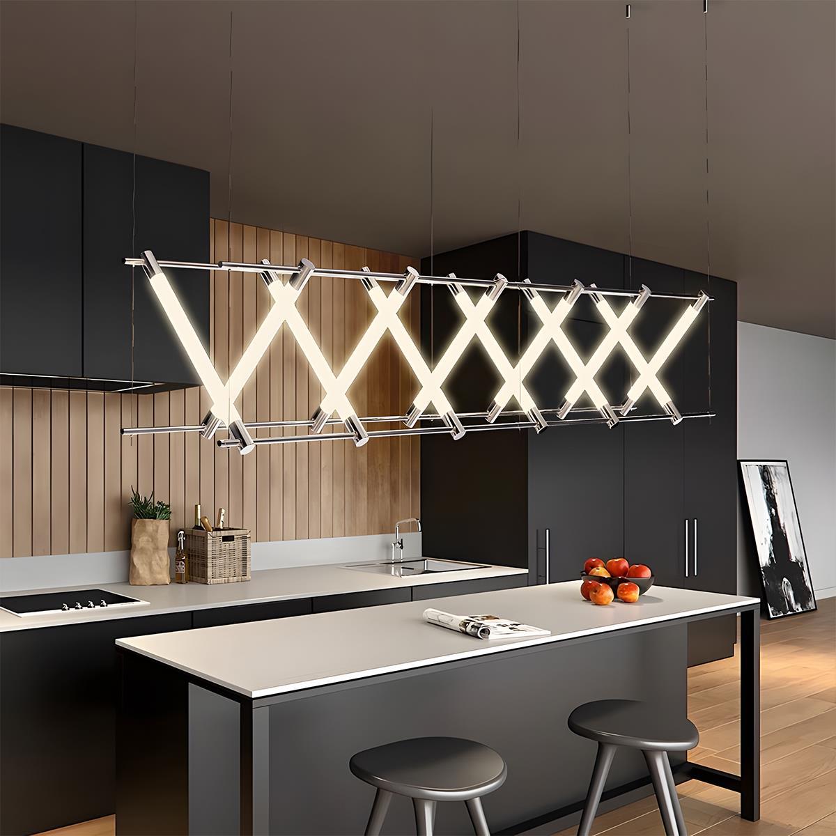 Modern Minimalist Glass Fishbone Light Combination Bar Pendant Lights - Flare Shack