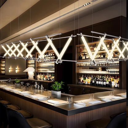 Modern Minimalist Fishbone Light Combination Bar Chandelier