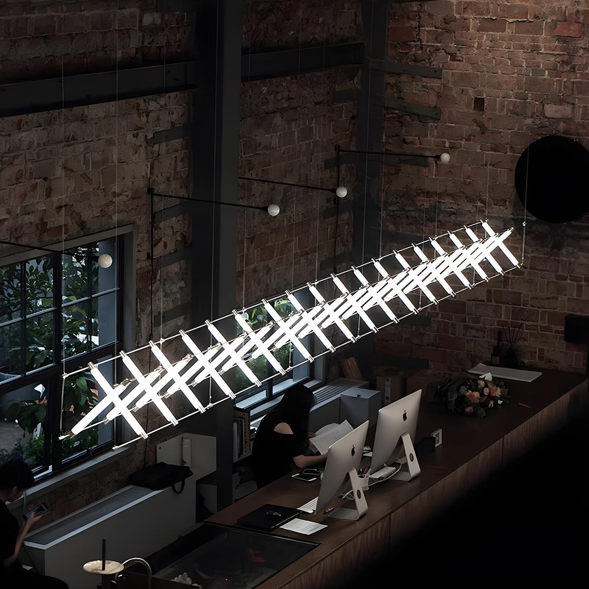 Modern Minimalist Glass Fishbone Light Combination Bar Pendant Lights - Flare Shack