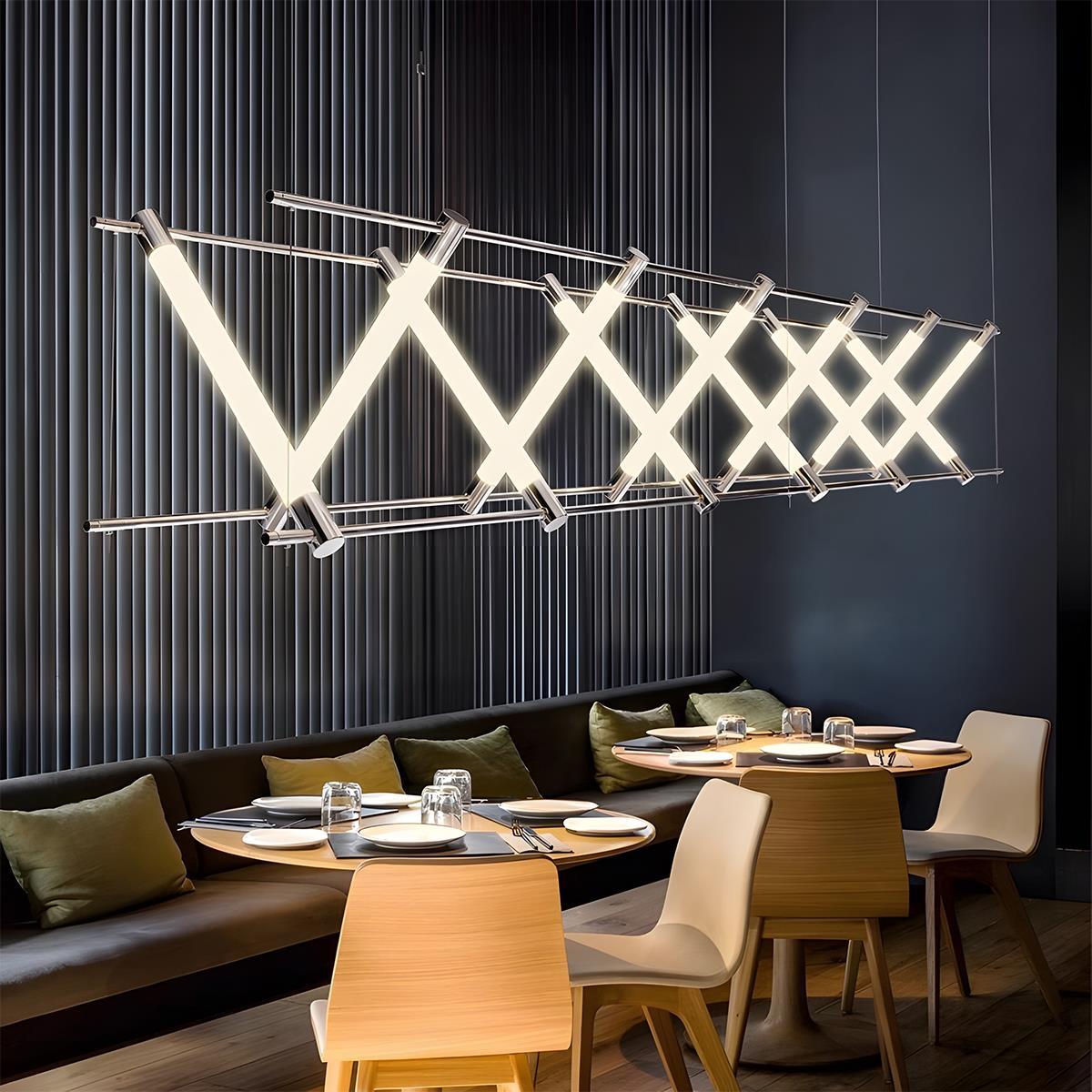 Modern Minimalist Fishbone Light Combination Bar Chandelier