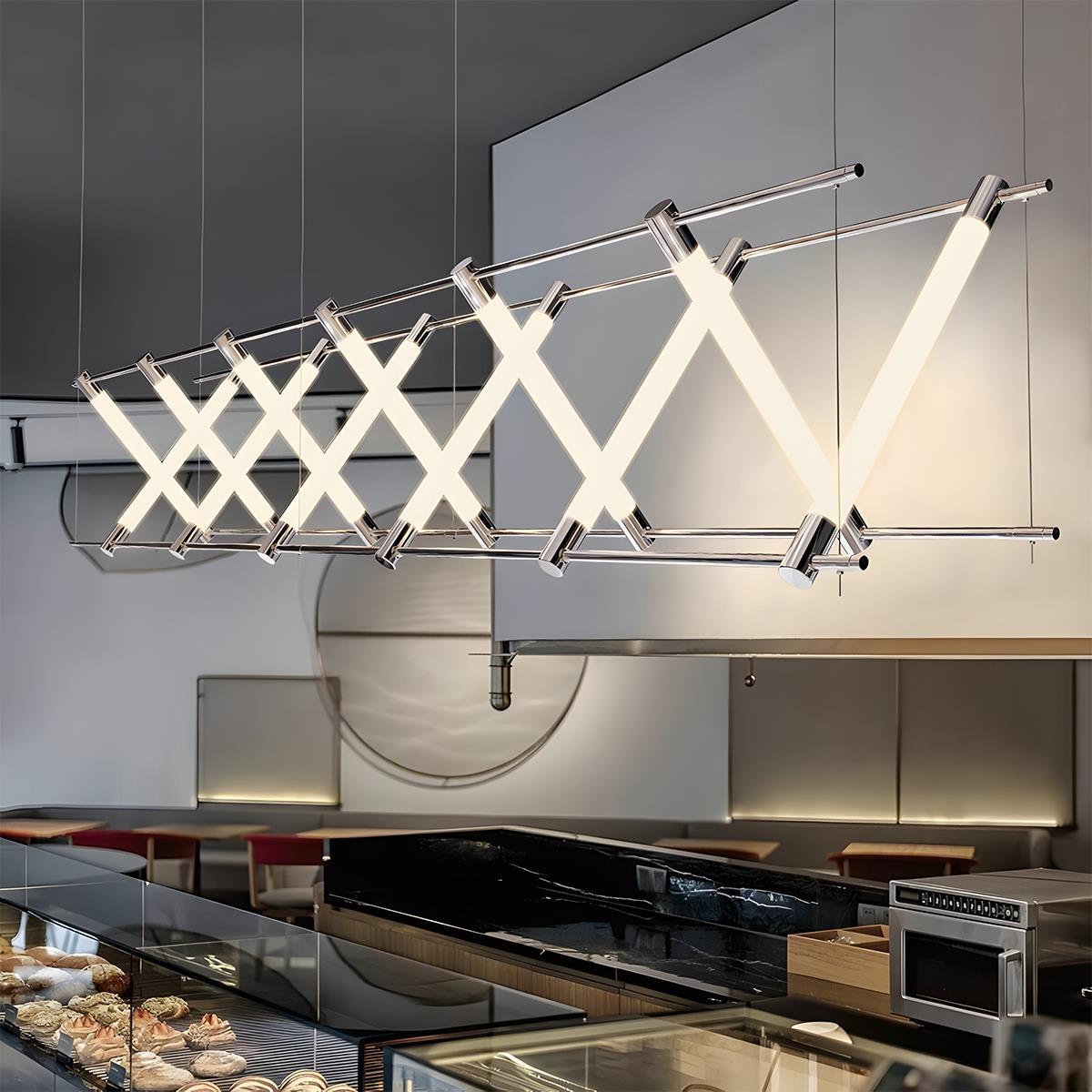 Modern Minimalist Fishbone Light Combination Bar Chandelier