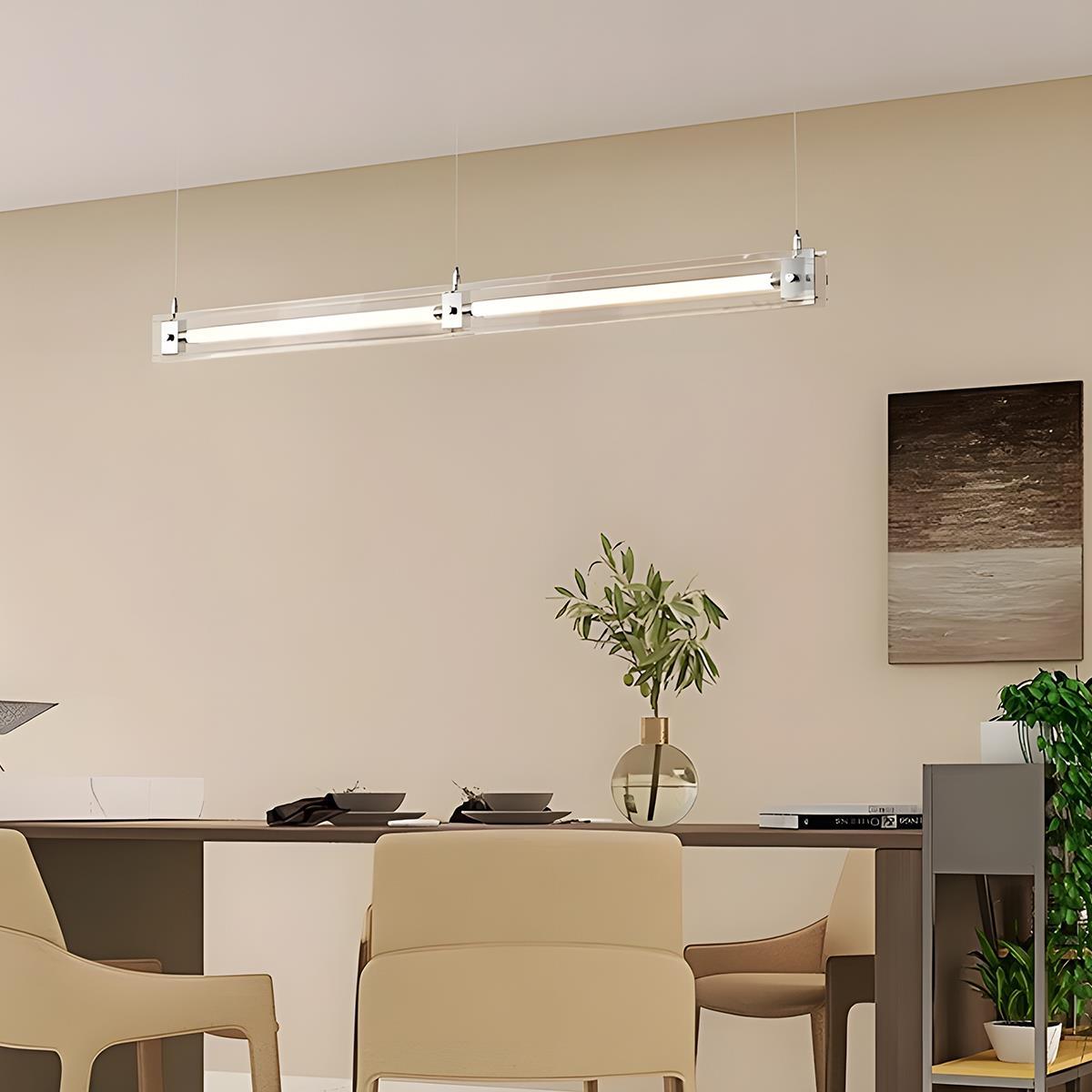 Modern Minimalist Glass LED Frame Light Strip Pendant Lights - Flare Shack