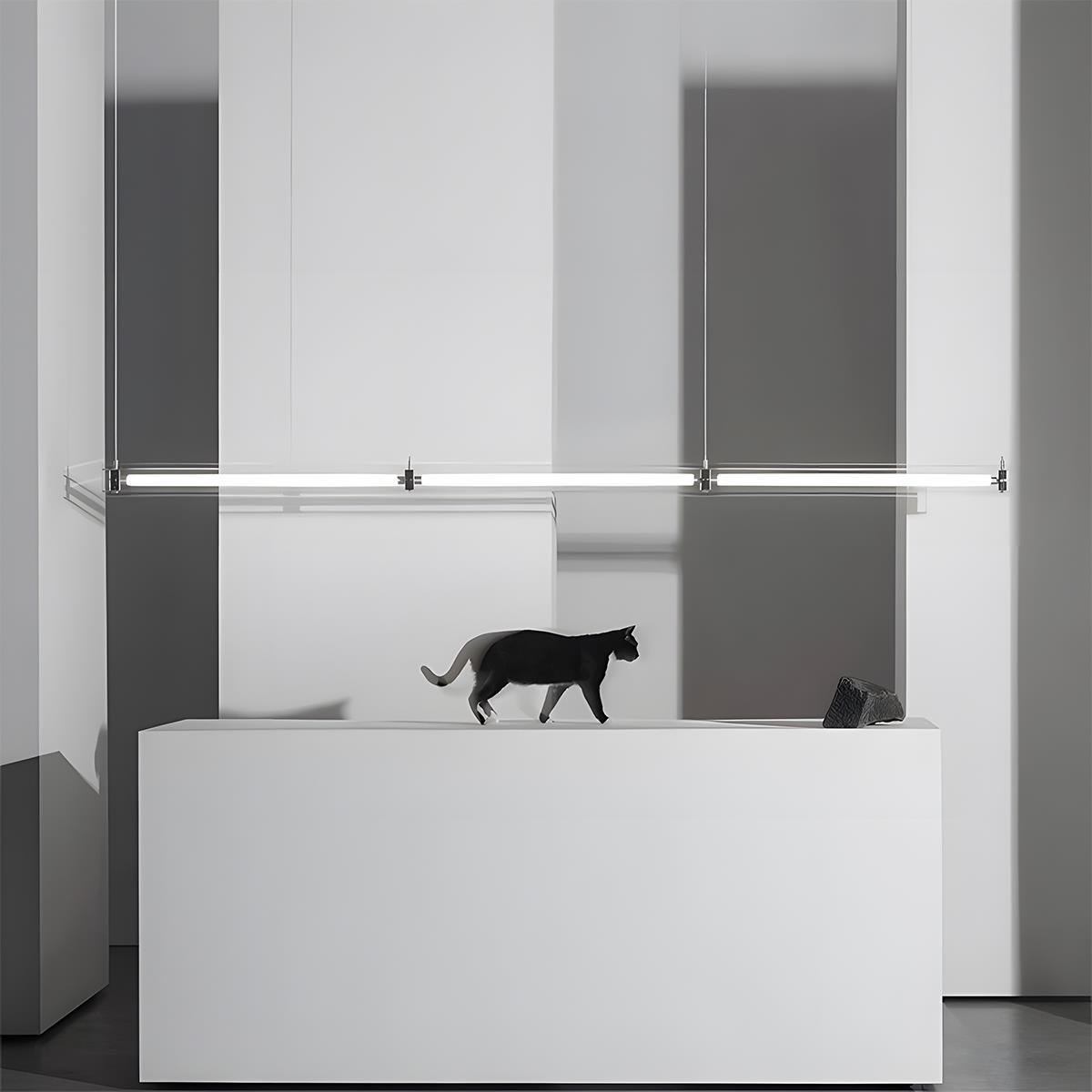 Modern Minimalist Glass LED Frame Light Strip Pendant Lights - Flare Shack