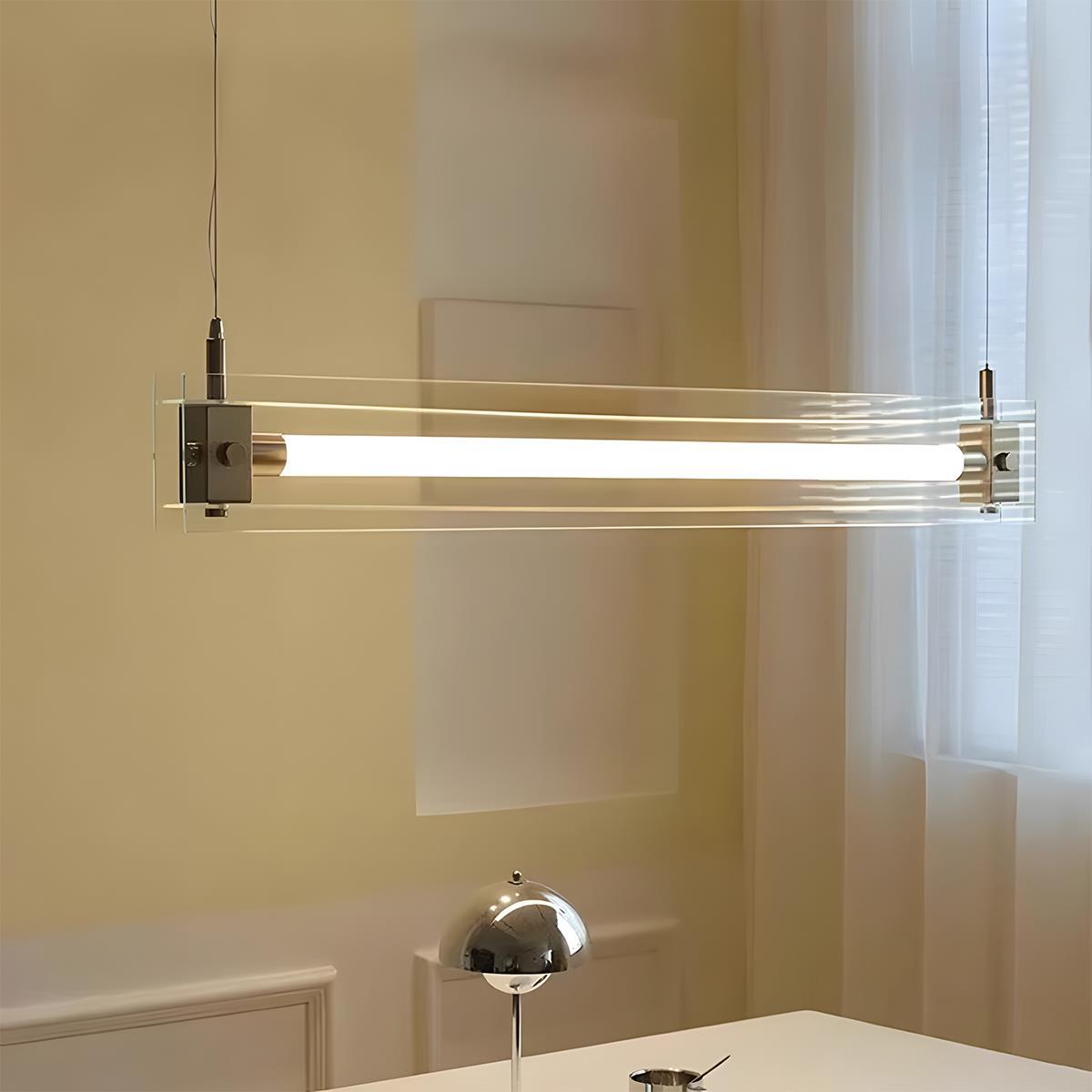 Modern Minimalist Glass LED Frame Light Strip Pendant Lights - Flare Shack