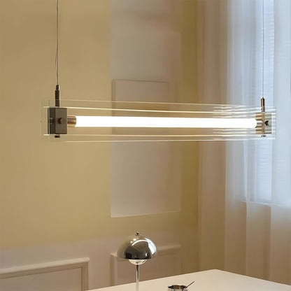 Modern Minimalist Glass LED Frame Light Strip Pendant Lights - Flare Shack