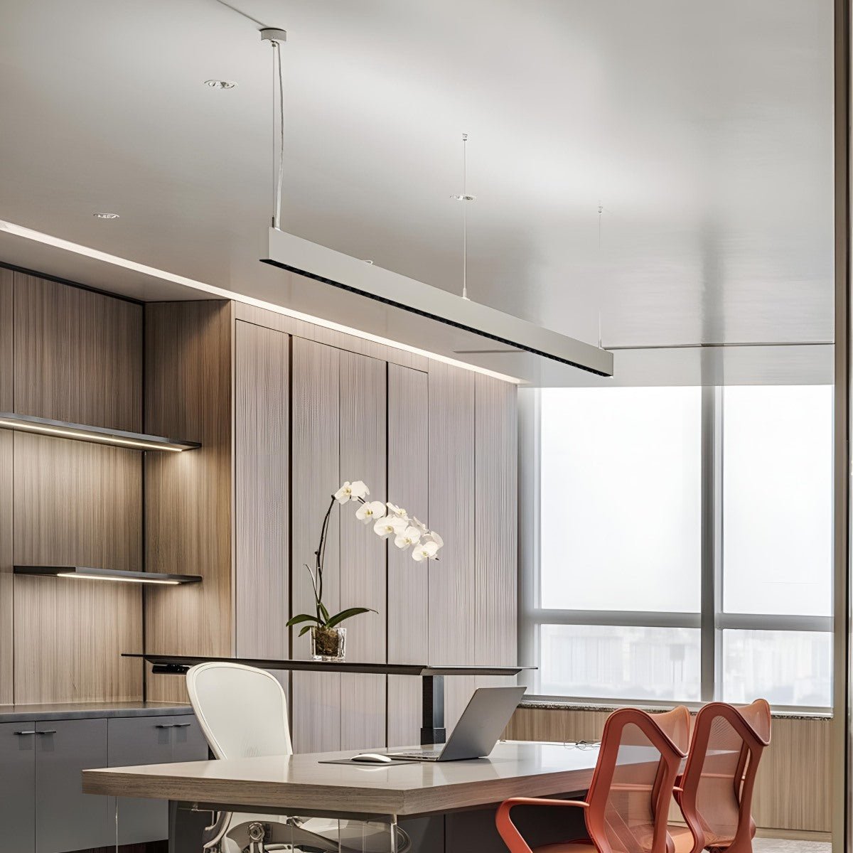 Modern Minimalist Grille LED Long Strip Pendant Lights - Flare Shack