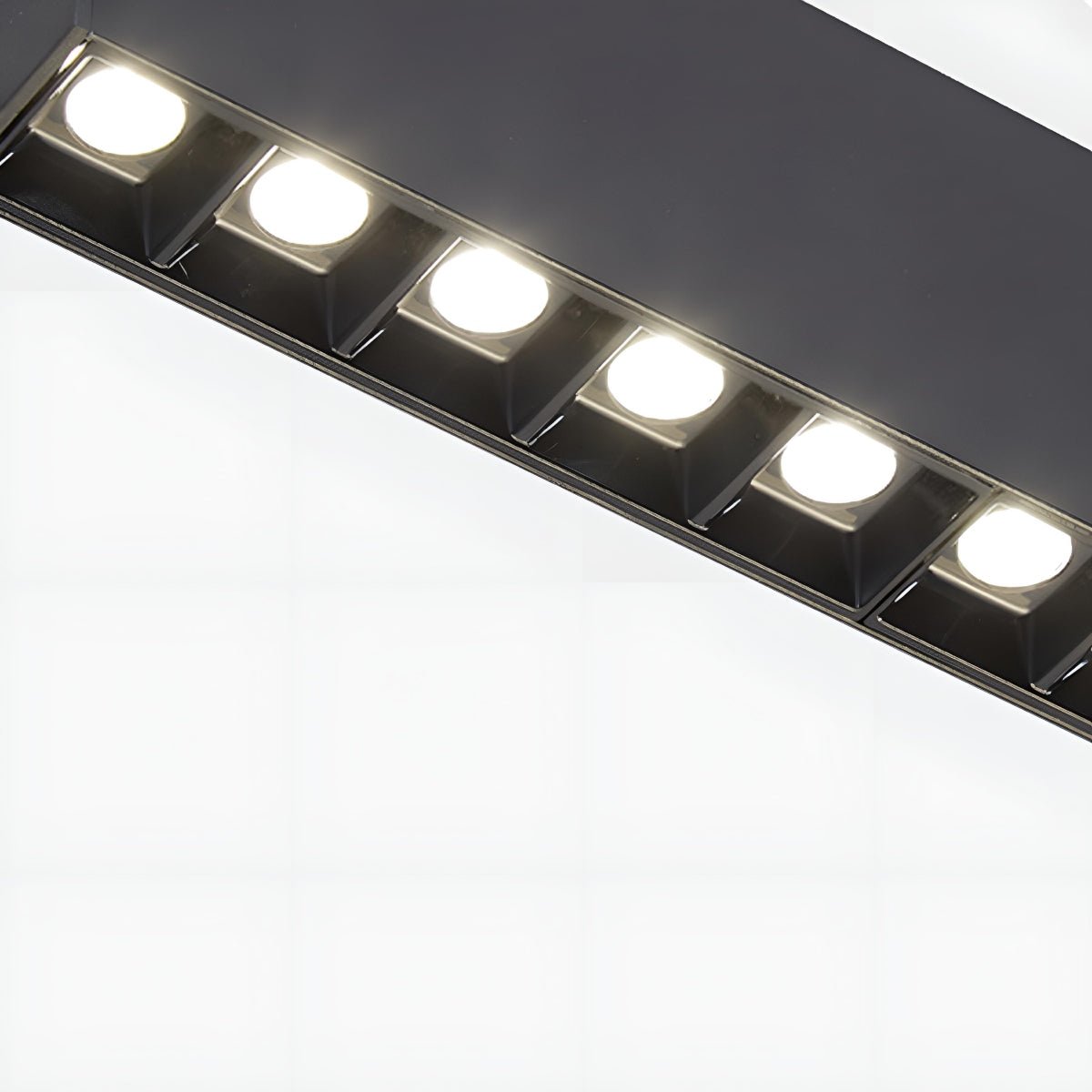 Modern Minimalist Grille LED Long Strip Office Pendant Lights