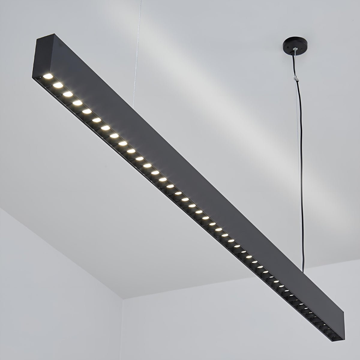 Modern Minimalist Grille LED Long Strip Pendant Lights - Flare Shack