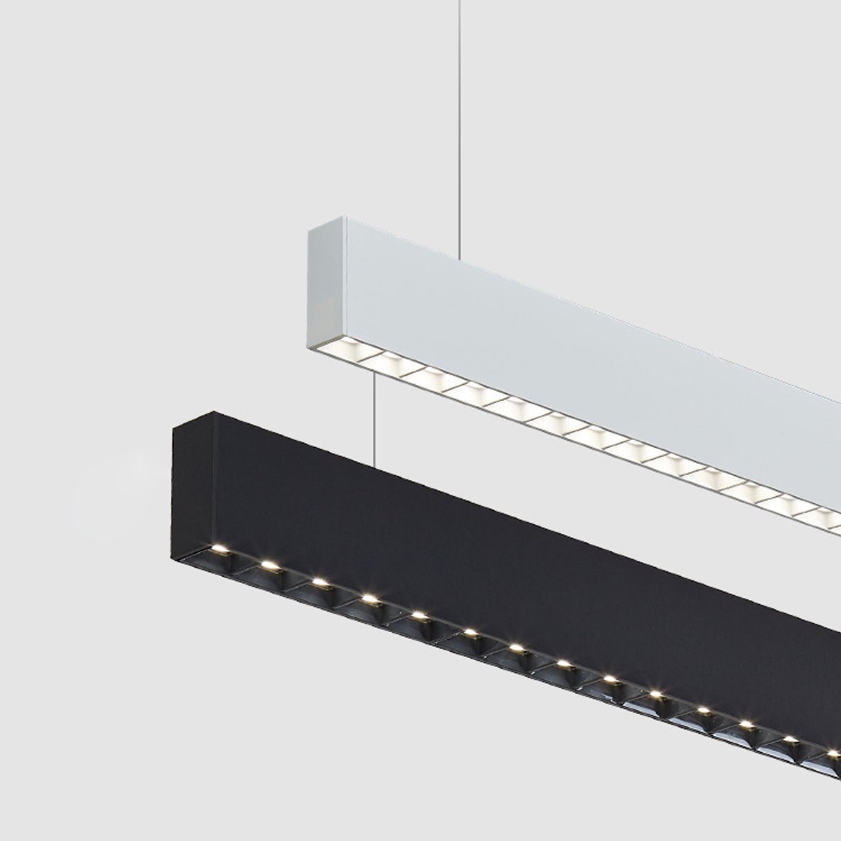 Modern Minimalist Grille LED Long Strip Office Pendant Lights
