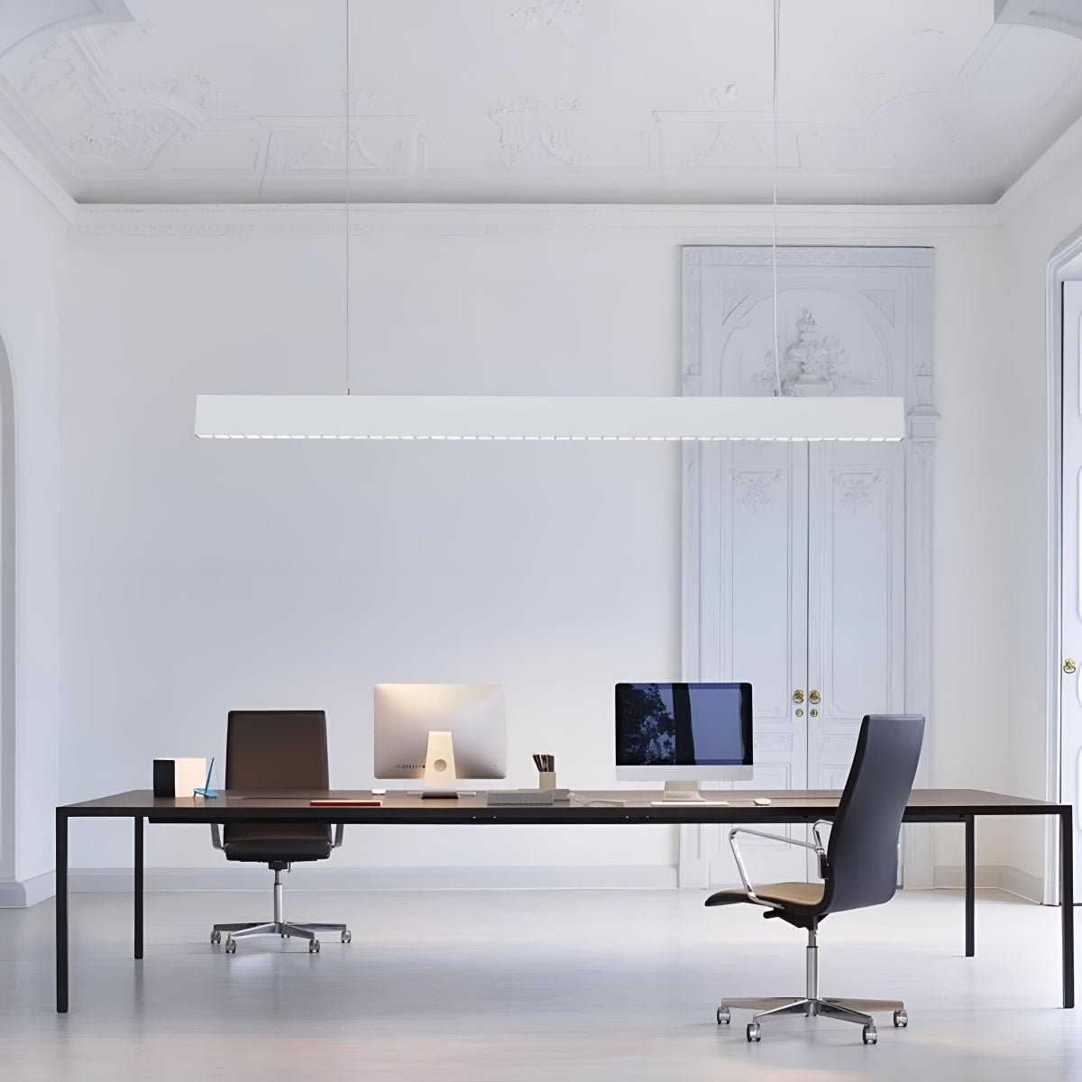 Modern Minimalist Grille LED Long Strip Pendant Lights - Flare Shack