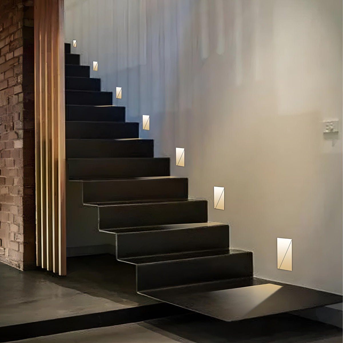 Modern Minimalist Indoor LED Recessed Stairway Wall Light - Flare Shack