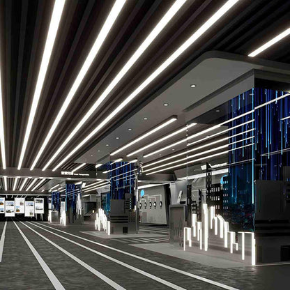 Modern Minimalist LED Long Strip Office Pendant Lights - Flare Shack