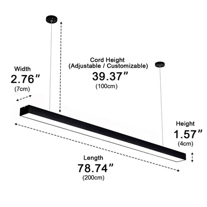 Minimalist LED Long Strip Office Suspended Pendant Lights