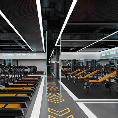 Modern Minimalist Long Strip Office Suspended Pendant Lights