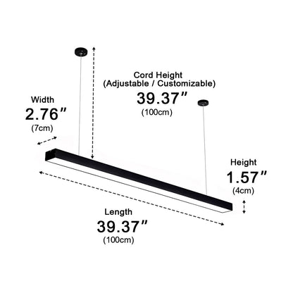 Minimalist LED Long Strip Office Suspended Pendant Lights