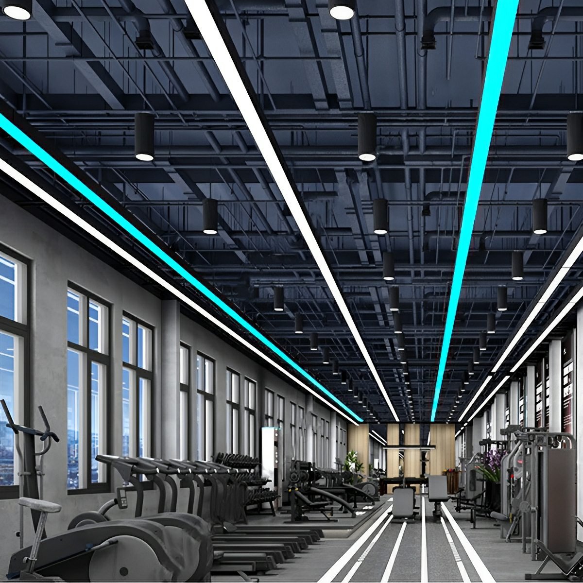 Modern Minimalist LED Long Strip Office Pendant Lights - Flare Shack