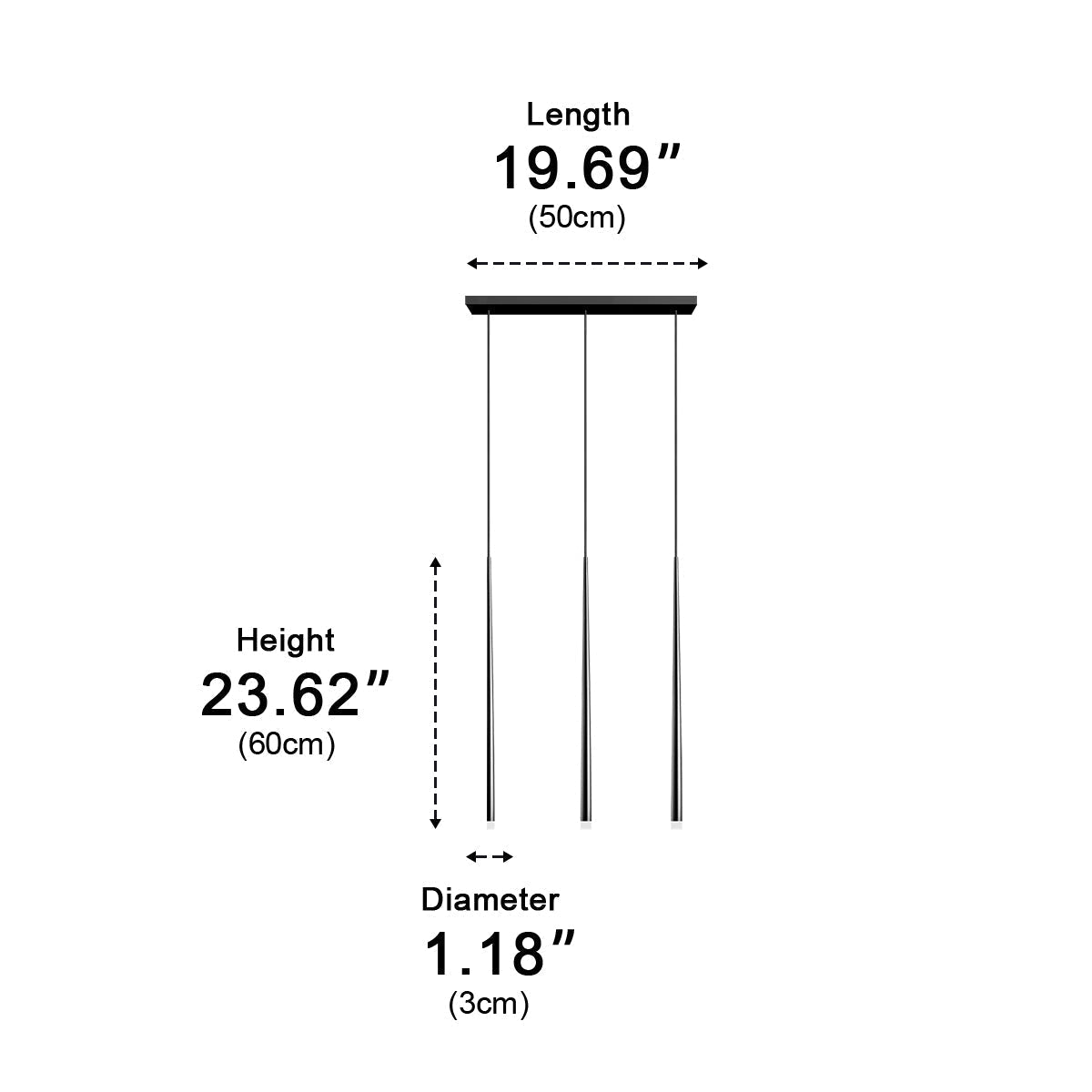 Modern Minimalist Linear Long Strip Bar LED Pendant Lights