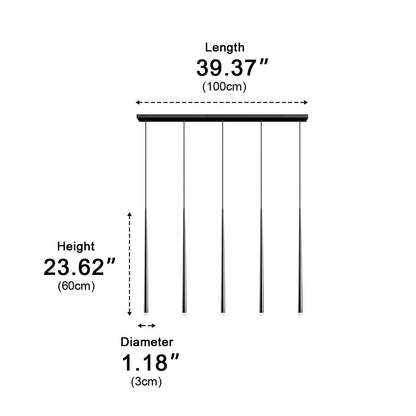 Modern Minimalist Linear Long Strip Bar LED Pendant Lights