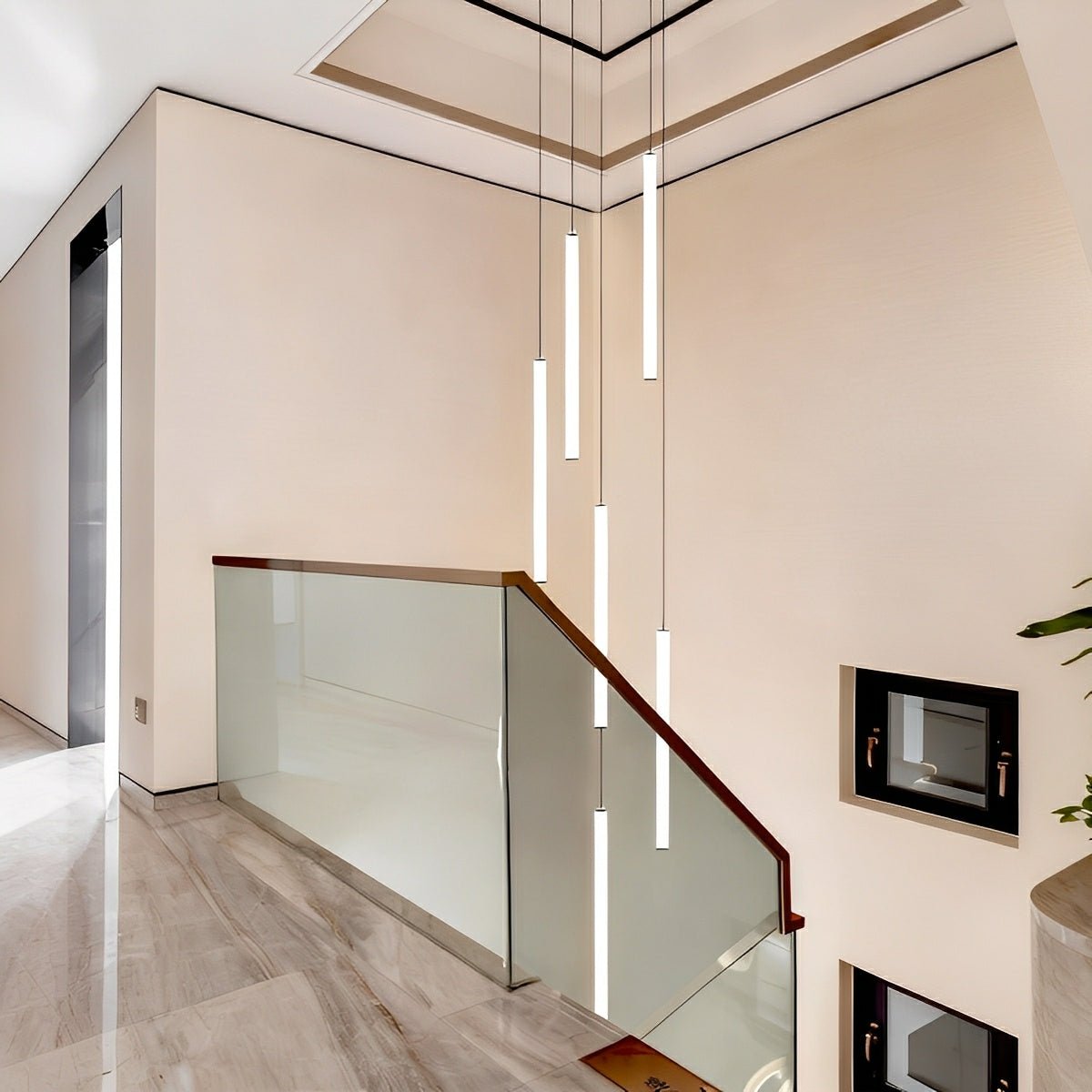 Modern Minimalist Long Strip LED Stairs Pendant Lights - Flare Shack