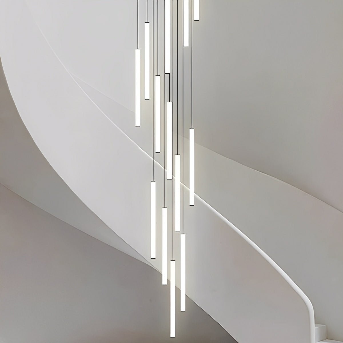 Modern Minimalist Long Strip LED Stairs Staircase Chandeliers