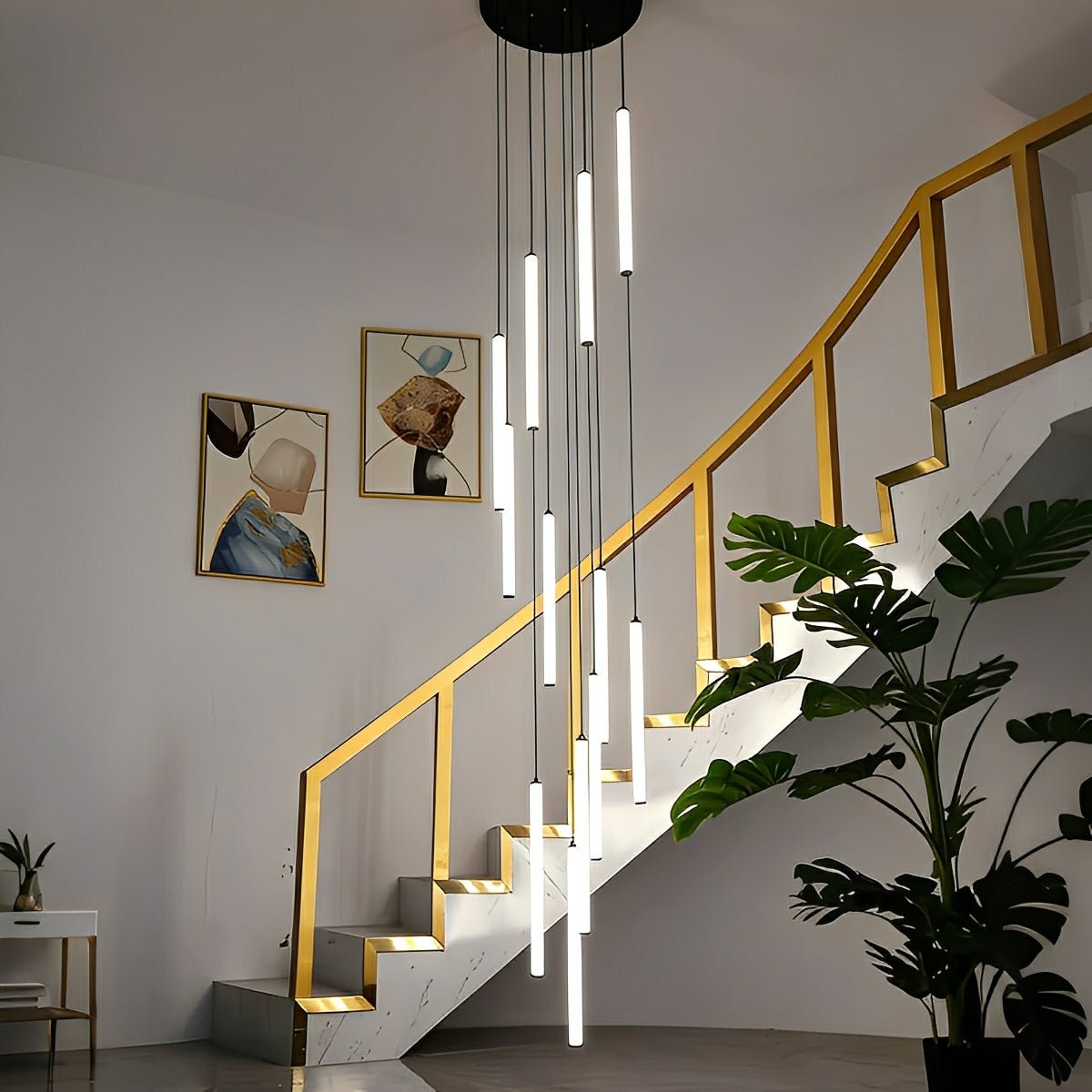 Modern Minimalist Long Strip LED Stairs Pendant Lights - Flare Shack