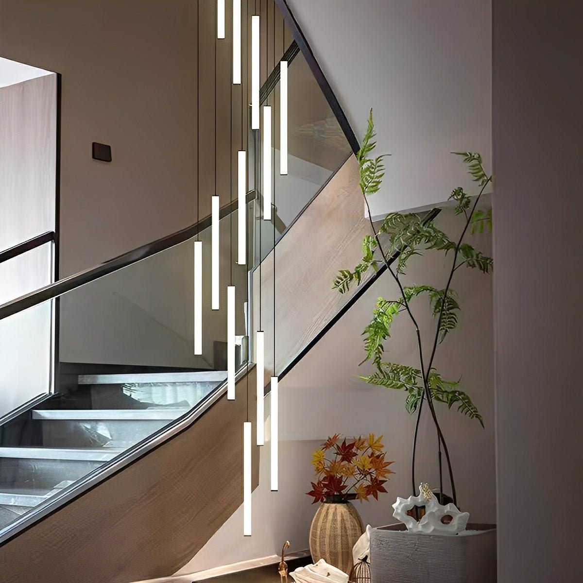 Modern Minimalist Long Strip LED Stairs Pendant Lights - Flare Shack