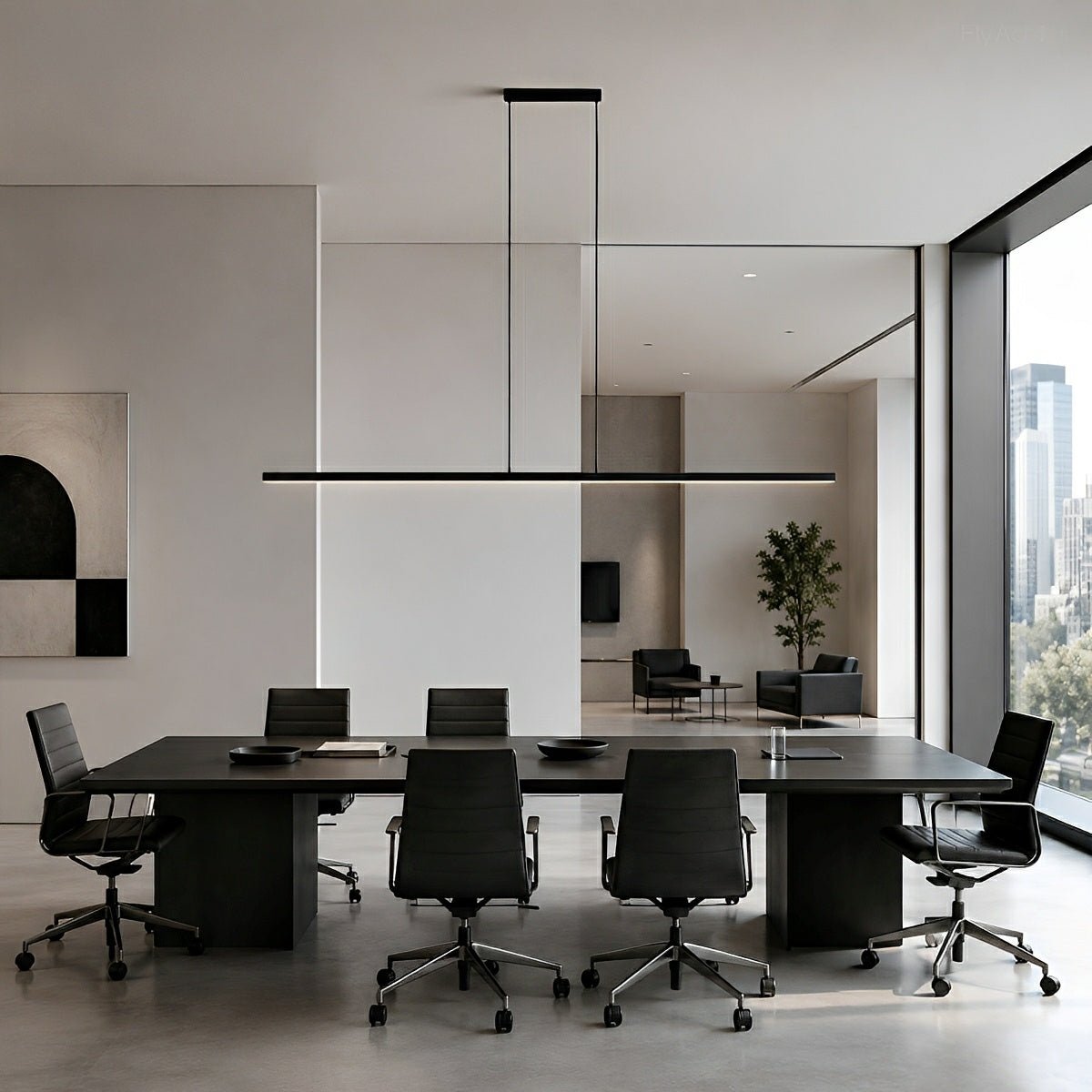 Modern Minimalist Long Strip Light Pendant Lights up and down adjustable - Flare Shack