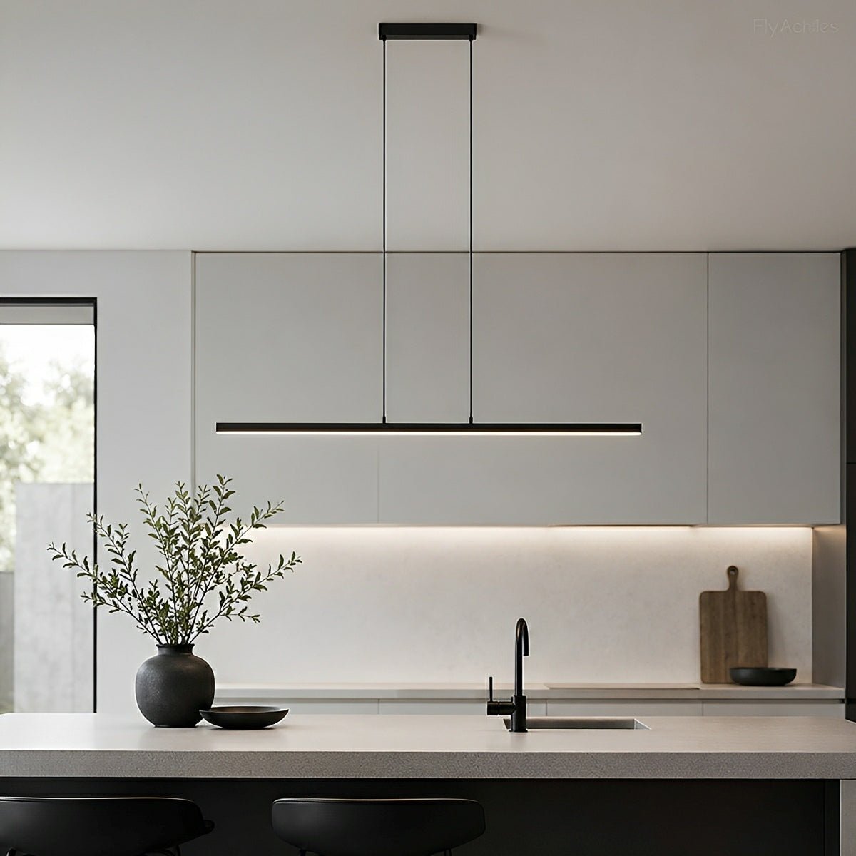 Modern Minimalist Long Strip Light Pendant Lights up and down adjustable - Flare Shack