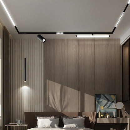 Modern Minimalist Mainless Lighting Magnetic DIY Track LED Recessed Ceiling Light