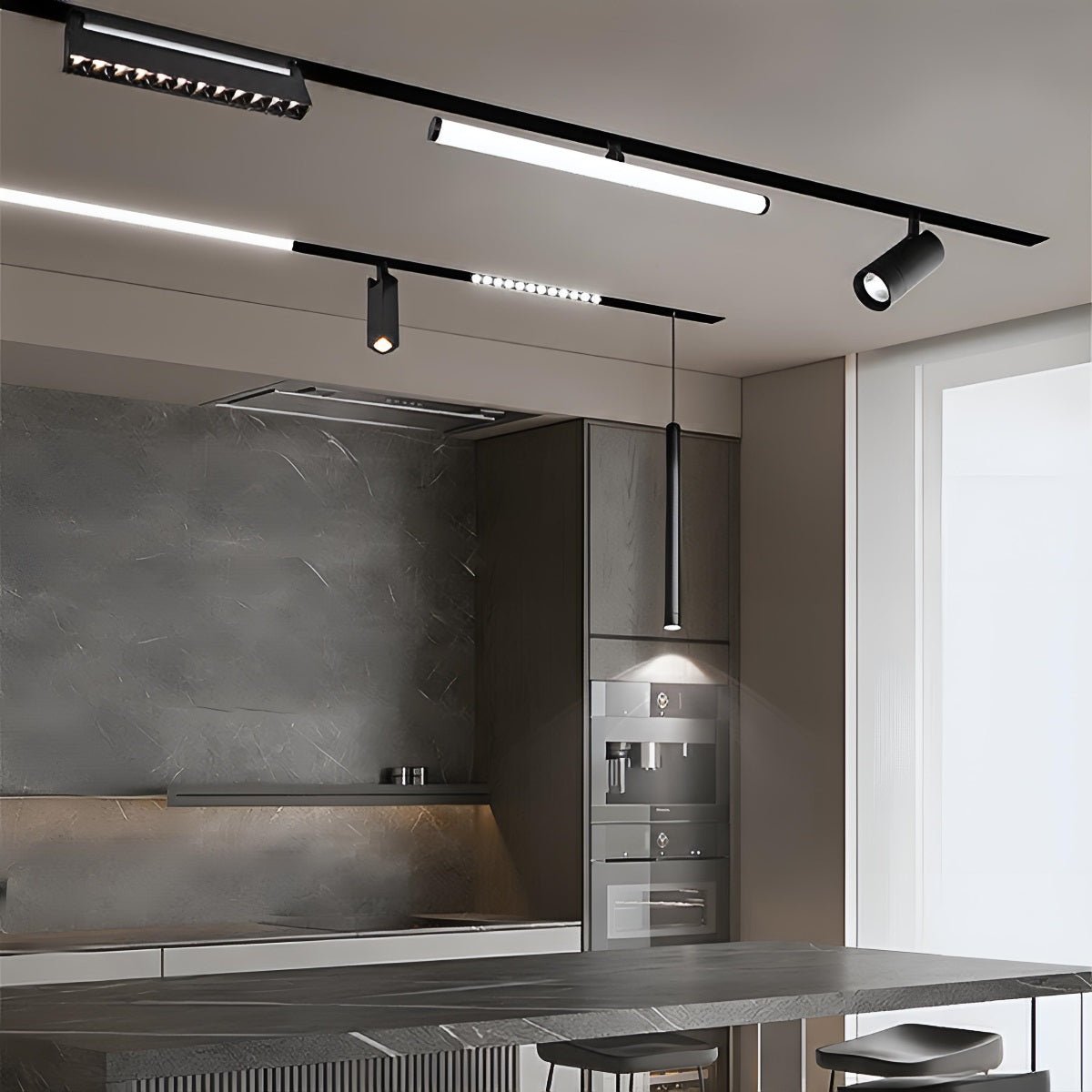 Modern Minimalist Mainless Lighting Magnetic DIY Track LED Recessed Ceiling Light