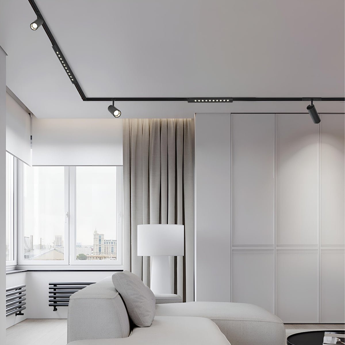 Modern Minimalist Mainless Lighting Magnetic DIY Track LED Recessed Ceiling Light