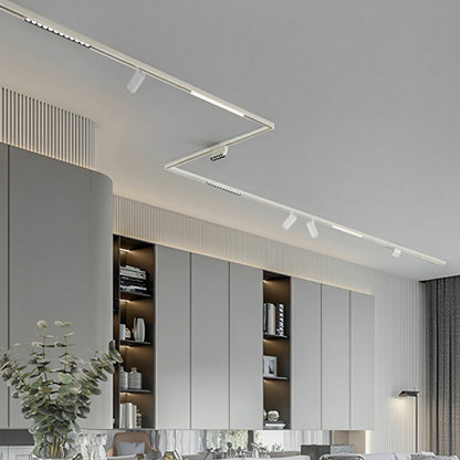 Modern Minimalist Mainless Lighting Magnetic DIY Track LED Recessed Ceiling Light