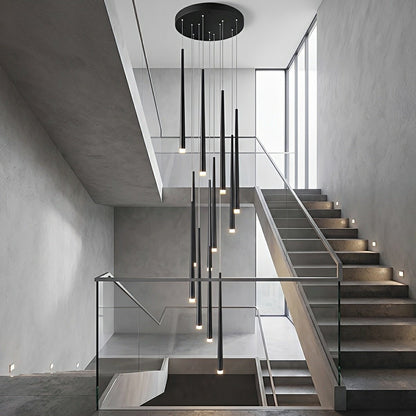 Modern Minimalist Multi - Drop Linear LED Stairs Pendant Lights - Flare Shack