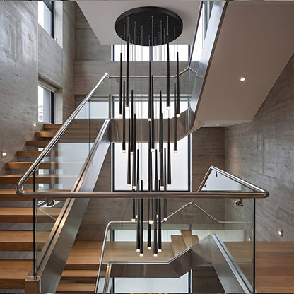 Modern Minimalist Multi - Drop Linear LED Stairs Pendant Lights - Flare Shack