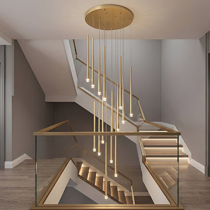 Modern Minimalist Multi - Drop Linear LED Stairs Pendant Lights - Flare Shack