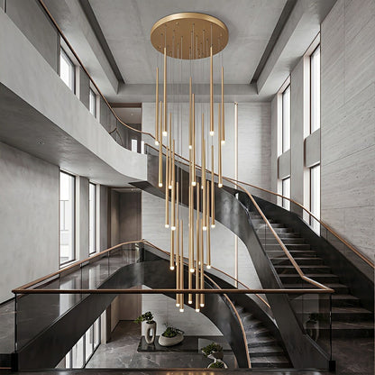 Modern Minimalist Multi - Drop Linear LED Stairs Pendant Lights - Flare Shack