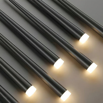 Modern Minimalist Multi-Drop Linear LED Stairs Chandelier