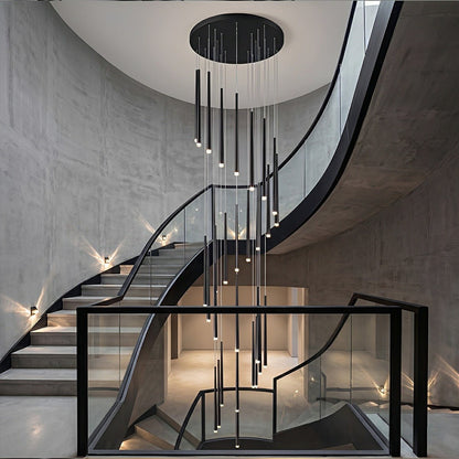 Modern Minimalist Multi - Drop Linear LED Stairs Pendant Lights - Flare Shack