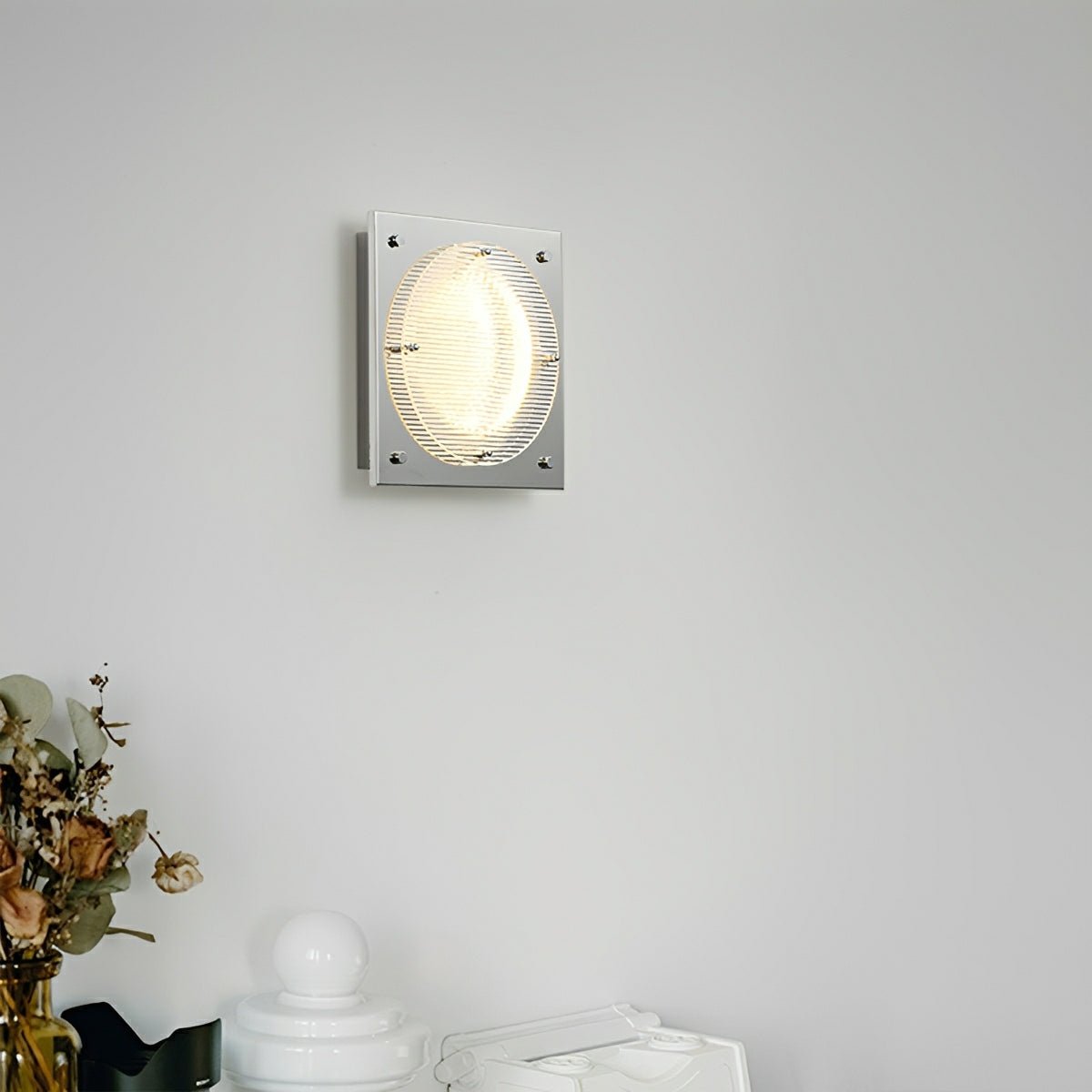 Modern Minimalist Oval LED Wall Sconce Stainless Steel Cage Wall Light - Flare Shack