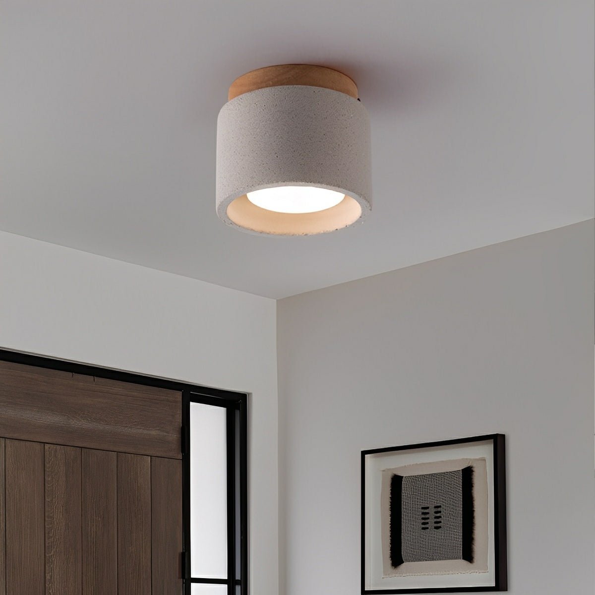 Modern Minimalist Round Cement LED Ceiling Lights - Flare Shack