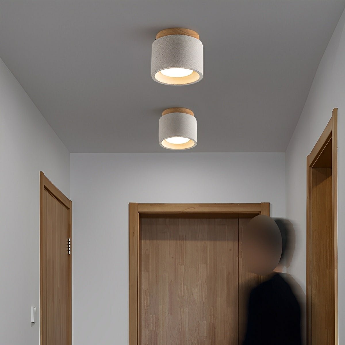 Modern Minimalist Round Cement LED Ceiling Lights - Flare Shack