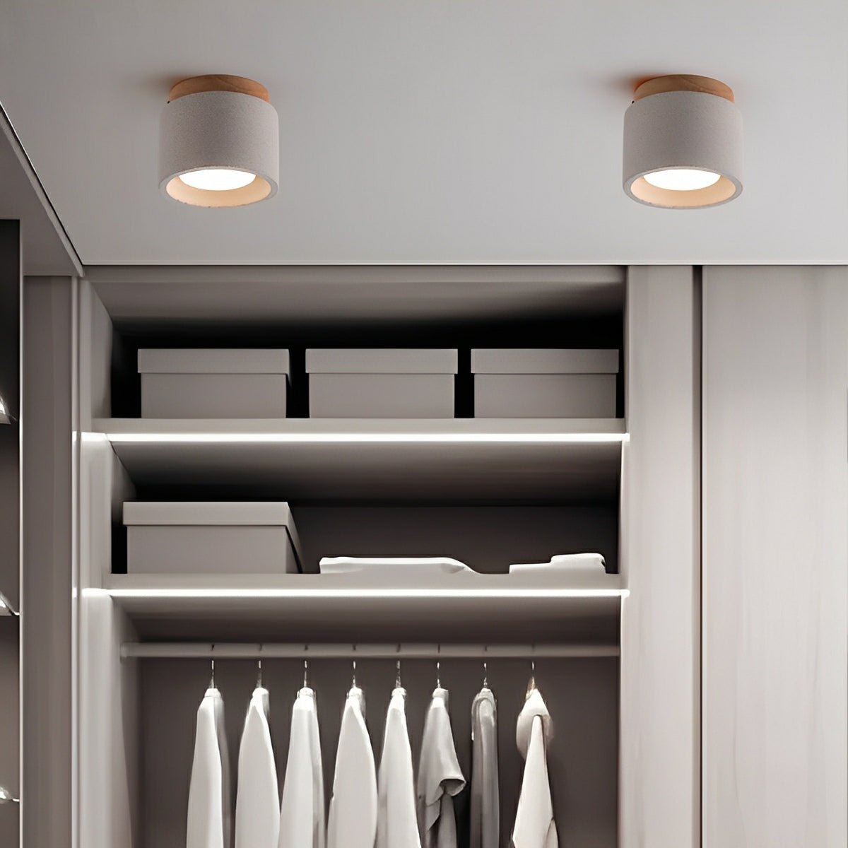 Modern Minimalist Round Cement LED Ceiling Lights - Flare Shack