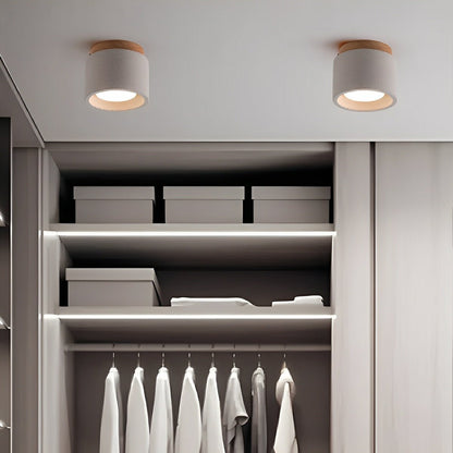Modern Minimalist Round Cement LED Ceiling Lights - Flare Shack