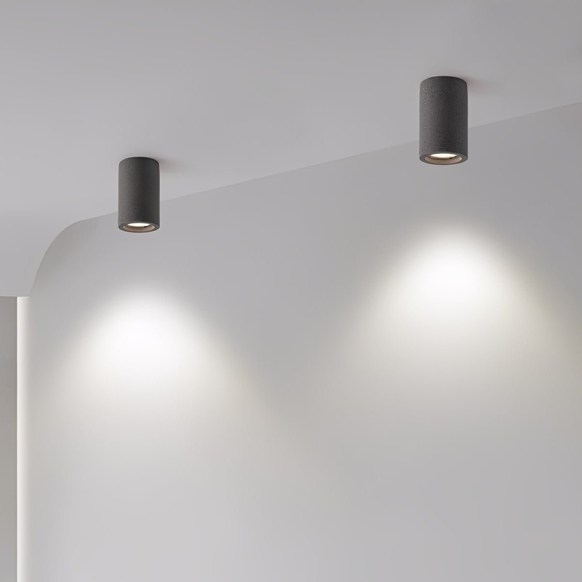 Modern Minimalist Round Cement LED Ceiling Lights Mainless Lighting - Flare Shack