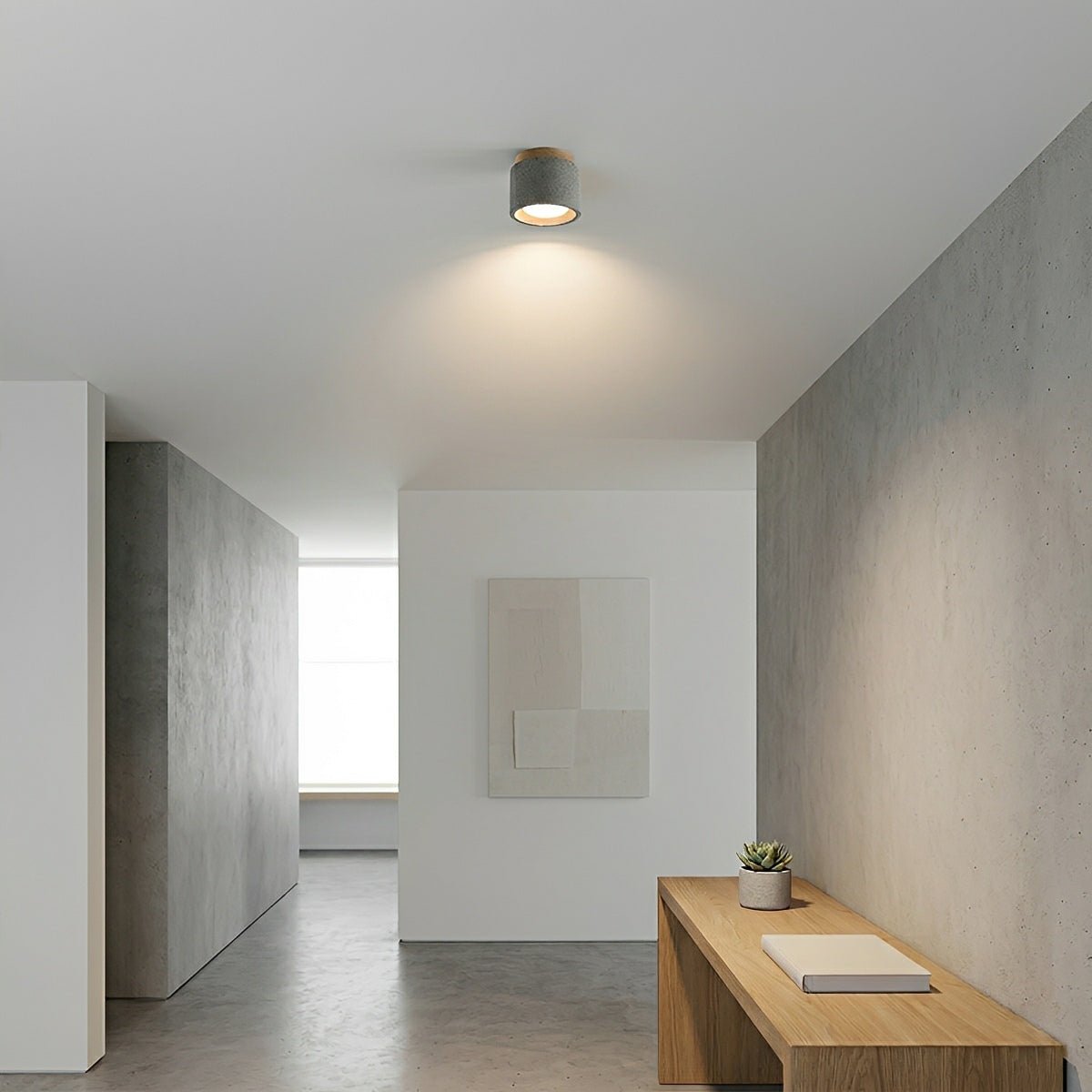 Modern Minimalist Round Concrete LED Ceiling Lights - Flare Shack