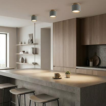 Modern Minimalist Round Concrete LED Ceiling Lights - Flare Shack