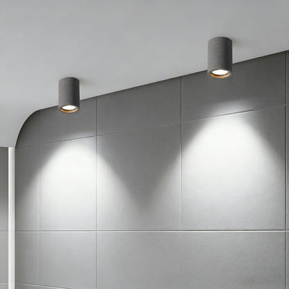 Modern Minimalist Round Concrete LED Ceiling Lights Mainless Lighting