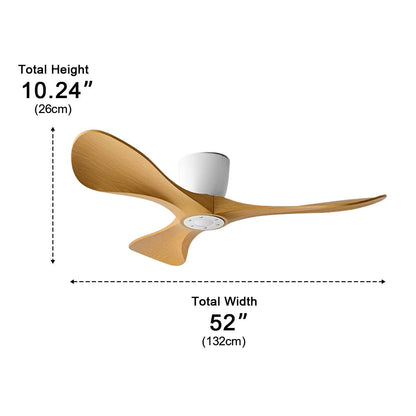 Modern Minimalist Sculptural DC Motor Reverse Ceiling Fan